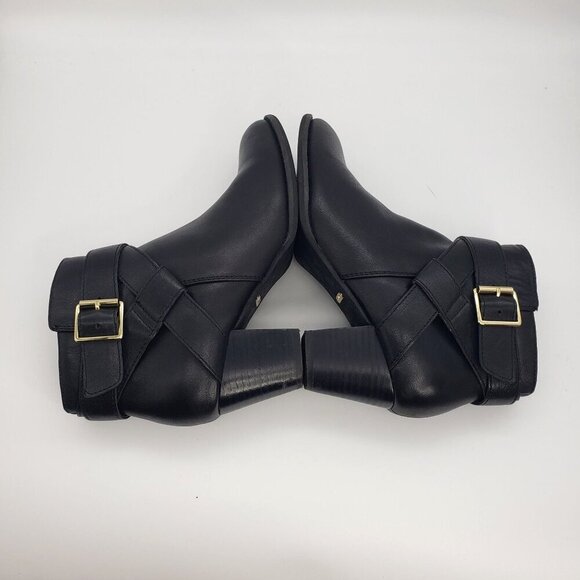 VIONIC Women 7 Black Leather Trinity Arch Support Comfort Ankle Moto Buckle Boot - Picture 9 of 16